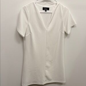 Lulu's White V-Neck Women's Shift Dress - XS